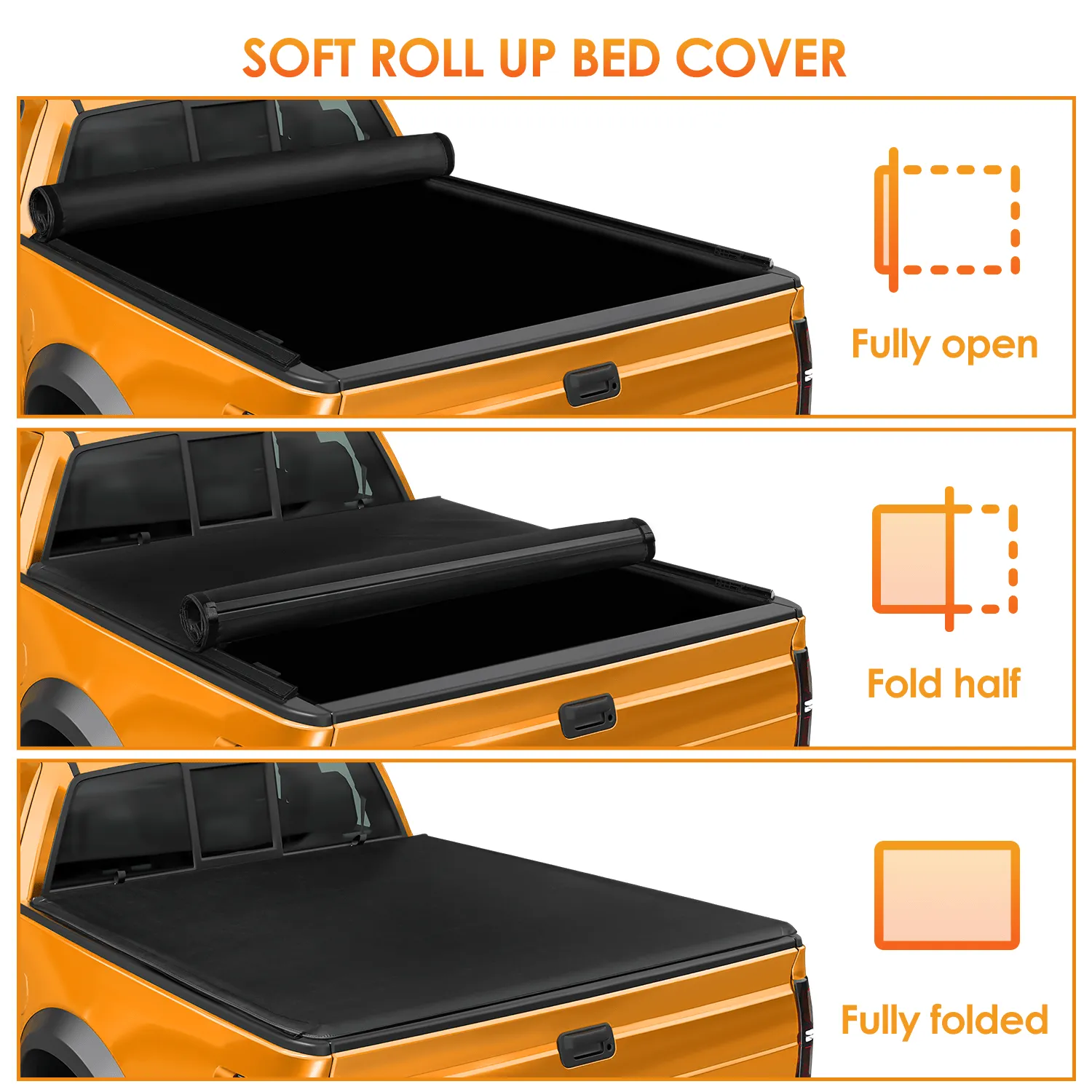 5.2ft Soft Roll Up Truck Bed Cover for Chevy Colorado / GMC Canyon 2015-2022