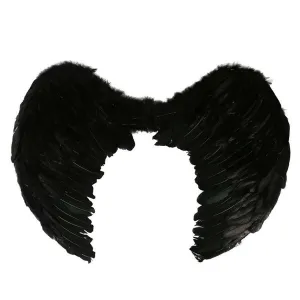 Adults Angel Black Feather Wings Halloween Fancy Dress Hen Stag Do Party Outfit
