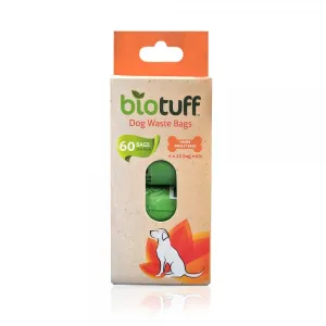Biotuff Dog Waste Bags Refill 4 x 15 Bag Rolls - 60 Bags