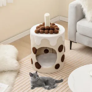 Bubble Tea Cat Tree Tower with Scratching Post-Coffee