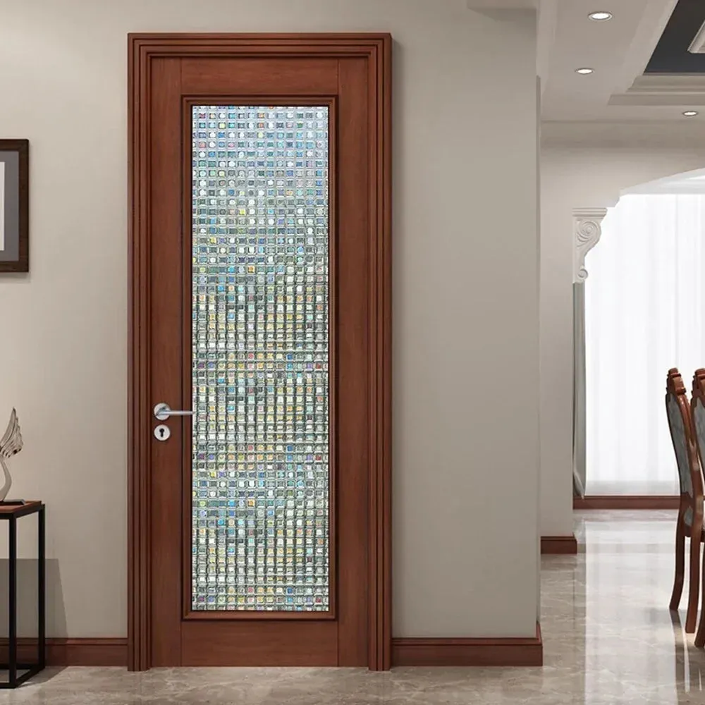 Decorative Door Window Sticker Non Adhesive Privacy Films Removable Rainbow  Glass Film for Home Office 45*100cm 2024