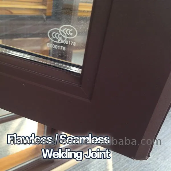 Doorwin 2021Factory hot sale wood and aluminium anti-mosquito crank handle casement window with security grilles for home