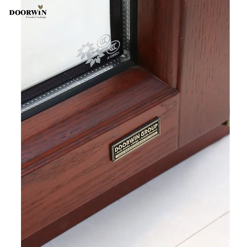 Doorwin 2021Hot sale good quality factory directly European style soundproof sound insulation aluminum wood color shutter windows