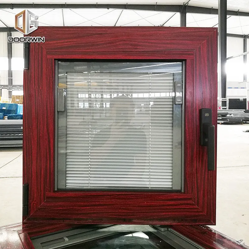 Doorwin 2021Hot sale good quality factory directly European style soundproof sound insulation aluminum wood color shutter windows