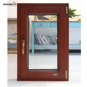 Doorwin 2021Hot sale good quality factory directly European style soundproof sound insulation aluminum wood color shutter windows