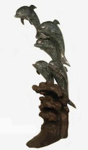 Five Leaping Dolphins Fountain – Ocean-Inspired Water Feature