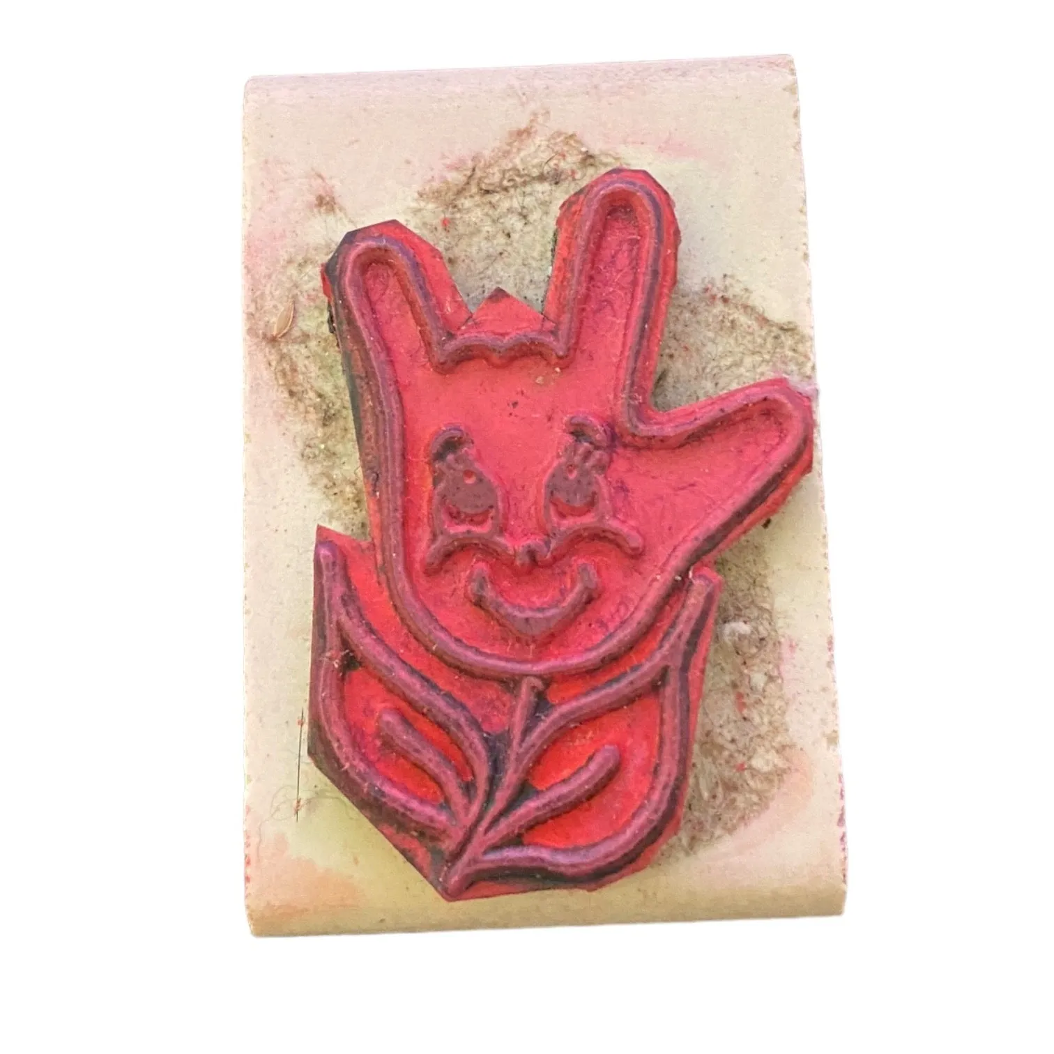 I Love You Smiling Flower Sign Language Rubber Stamp