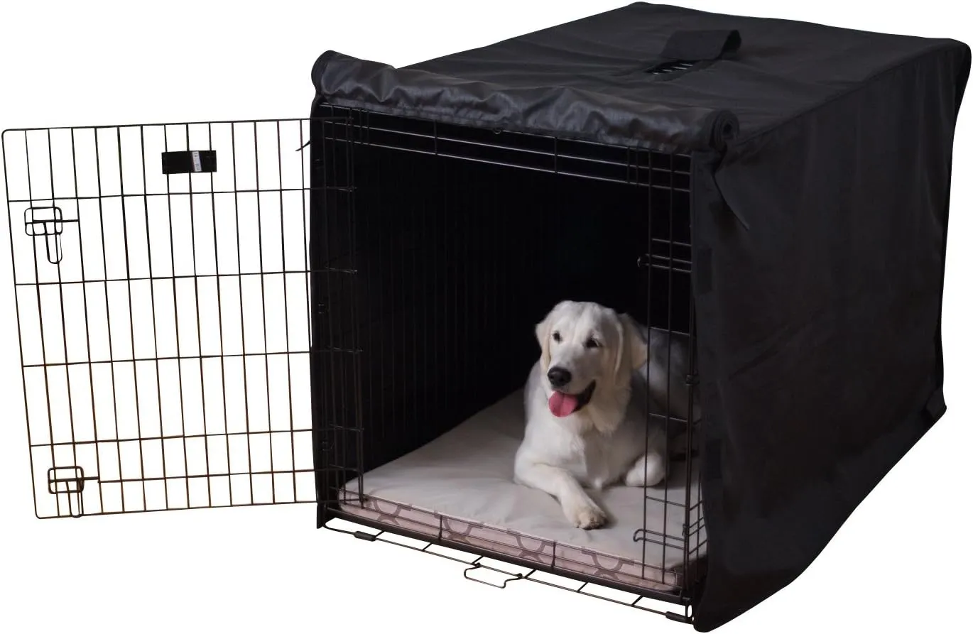 K9 Ballistics Tough Crate Cover - 36 Inch Dog Crate Cover Durable Pet Kennel Cover Universal Fit for Wire Dog Crate (Black)