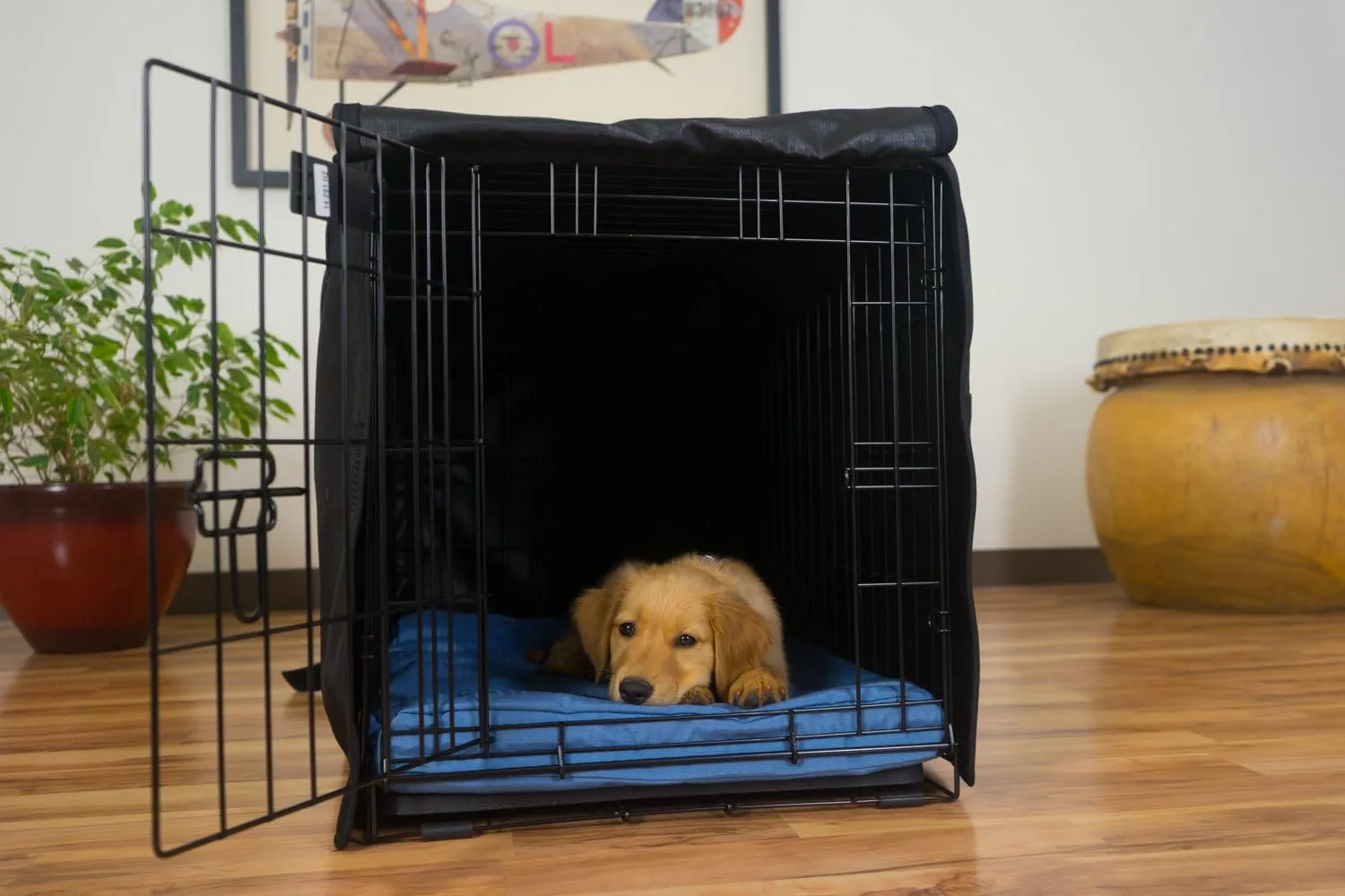 K9 Ballistics Tough Crate Cover - 36 Inch Dog Crate Cover Durable Pet Kennel Cover Universal Fit for Wire Dog Crate (Black)