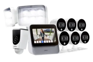 Lorex Smart Home Security Center with Six 1080p Outdoor Wi-Fi Cameras and Wi-Fi Floodlight Camera