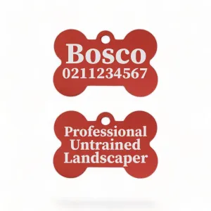 Professional Untrained Landscaper | Bone Aluminium | Dog ID Pet Tag
