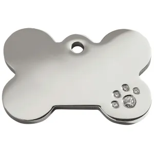 Red Dingo Diamante Bone Pet ID Dog Tags