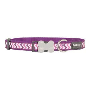 Red Dingo Dog Reflective Ziggy Collar Purple S 12mm