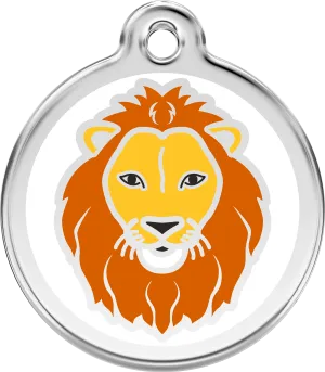 Red Dingo Stainless Steel & Enamel Dog ID Tag - Lion