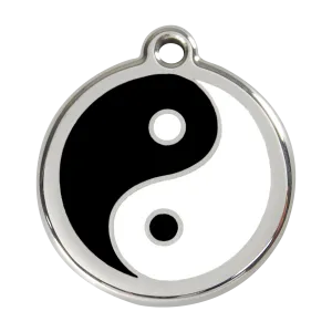 Red Dingo Stainless Steel & Enamel Yin & Yang Dog ID Tag