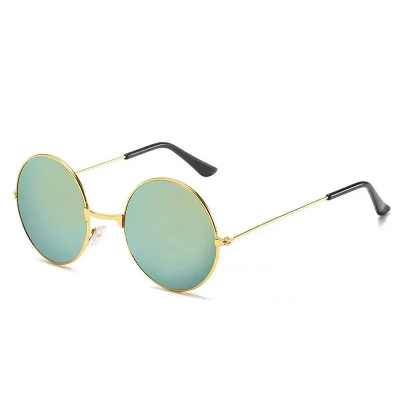 Retro Small Round Hippie Sunglasses Fashion Circle Metal Frame Sun Glasses Disco Party Candy Color Lens Eyewear for Women Men