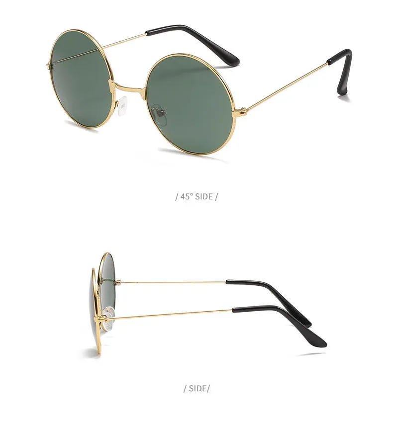 Retro Small Round Hippie Sunglasses Fashion Circle Metal Frame Sun Glasses Disco Party Candy Color Lens Eyewear for Women Men