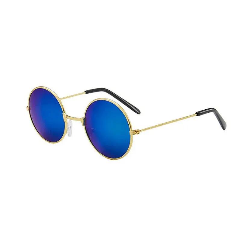 Retro Small Round Hippie Sunglasses Fashion Circle Metal Frame Sun Glasses Disco Party Candy Color Lens Eyewear for Women Men