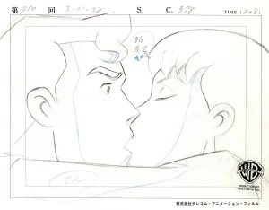 Superman the Animated Series Original Production Drawing: Superman and Lana