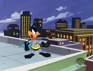 Tiny Toons Original Production Cel With Matching Drawing: Batduck