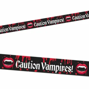 Vampire Blood Bite Caution Tape Halloween Horror Party Decoration Banner